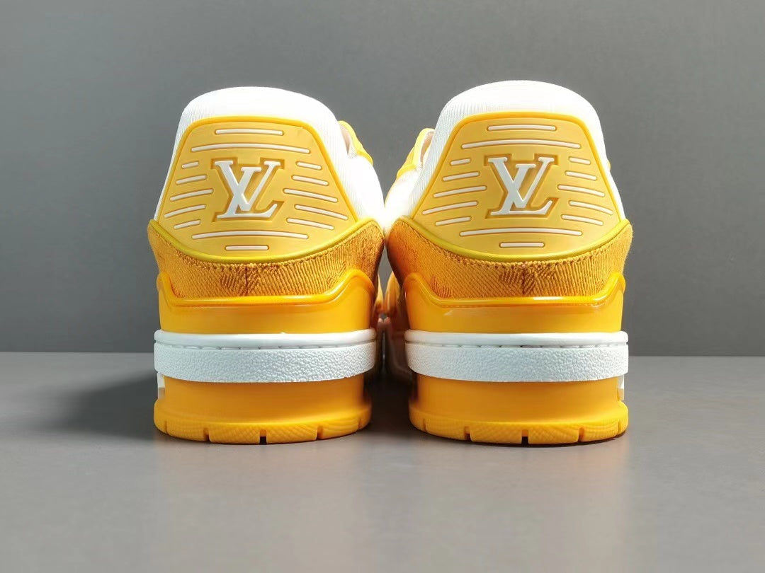 Louis Vuitton Trainer Yellow Monogram Denim White