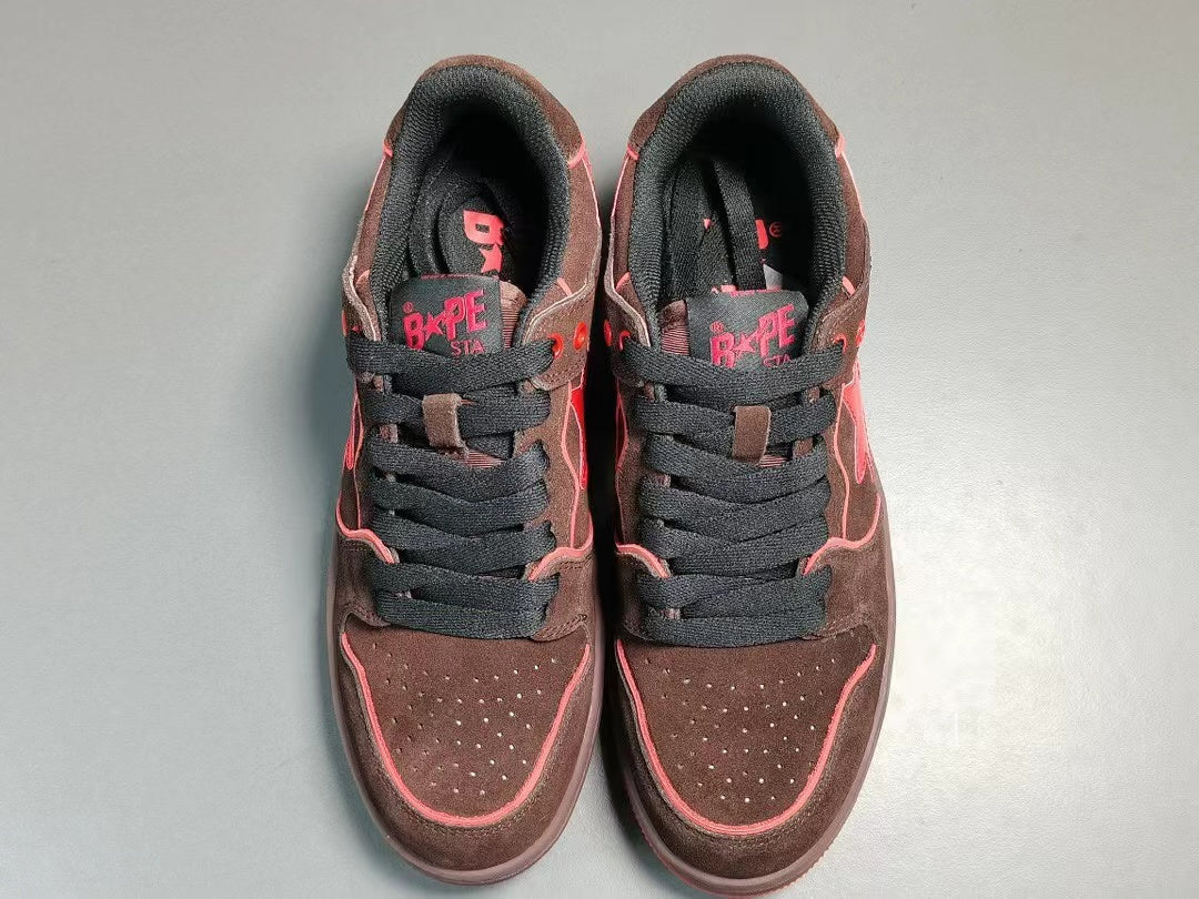 A Bathing Ape Bape SK8 Sta 'Brown Red'