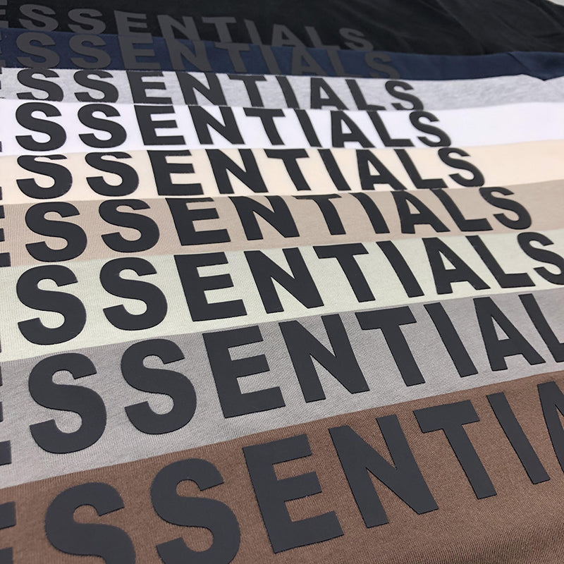 Fear of God Essentials Boxy T-Shirt Applique Logo 'Heather Oatmeal'