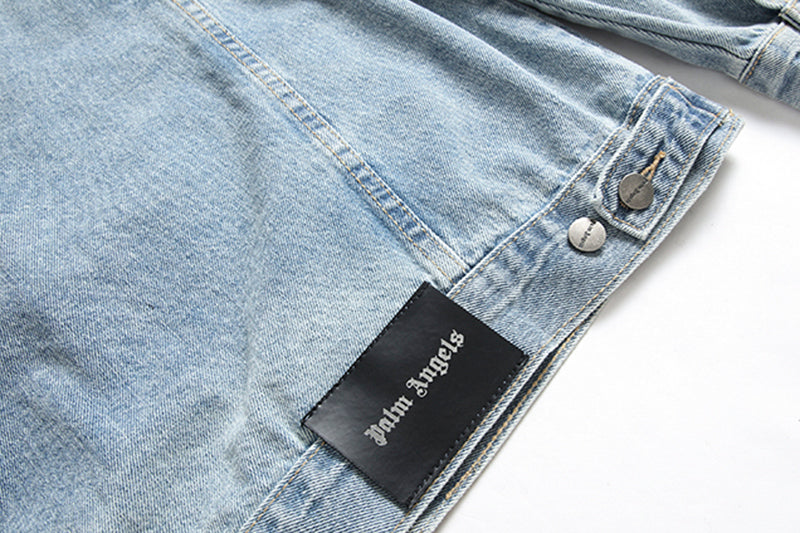 Palm Angels Logo Over Denim Jacket 'Blue/Black'