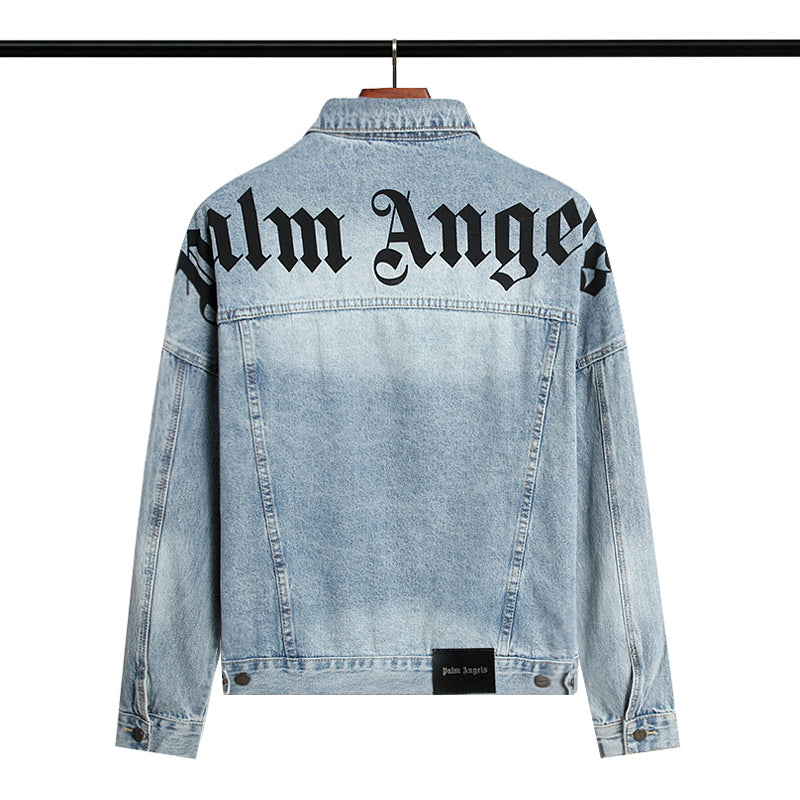 Palm Angels Logo Over Denim Jacket 'Blue/Black'