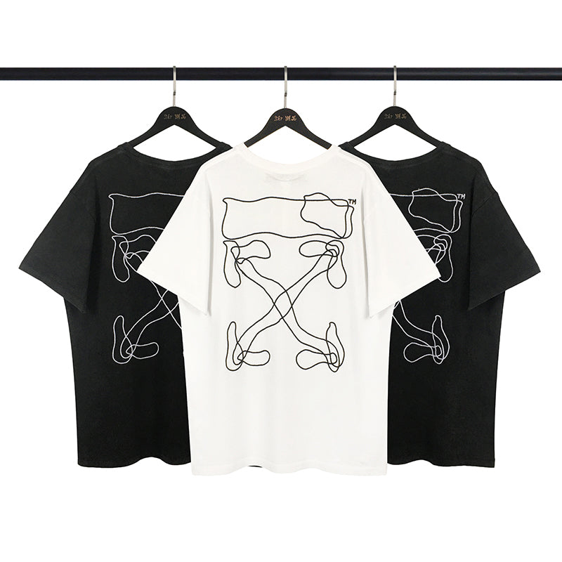 Off-White Oversized Abstract Arrows Embroidered T-shirt