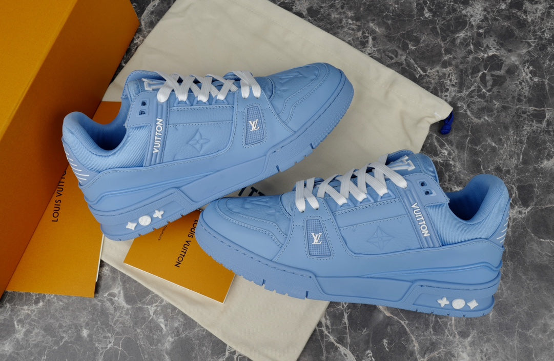 Louis Vuitton Trainer Blue Embossed Monogram