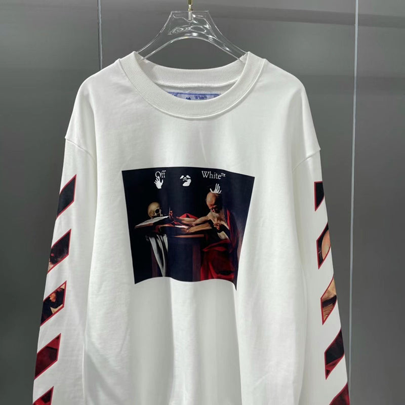Off-White Caravaggio Diag Sleeve Crewneck Black/Red