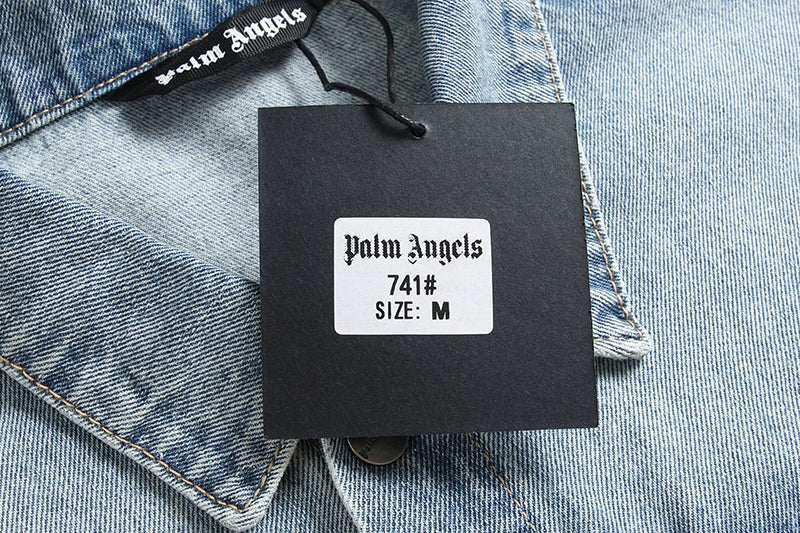 Palm Angels Logo Over Denim Jacket 'Blue/Black'