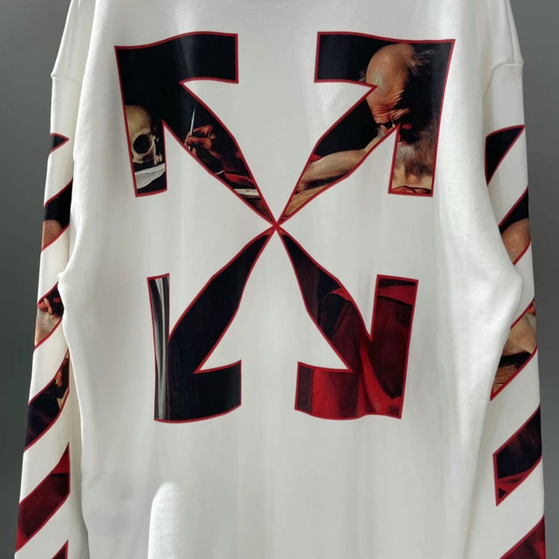 Off-White Caravaggio Diag Sleeve Hoodie - White