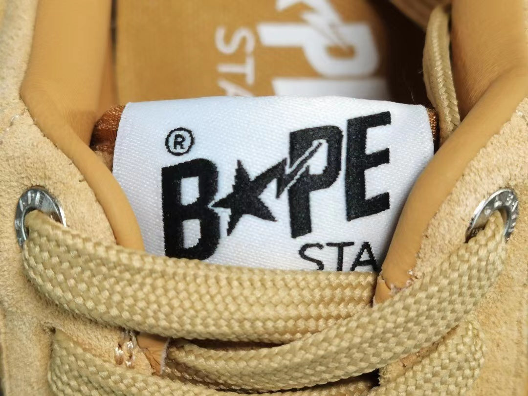 A Bathing Ape Bape Sta Low Beige suede