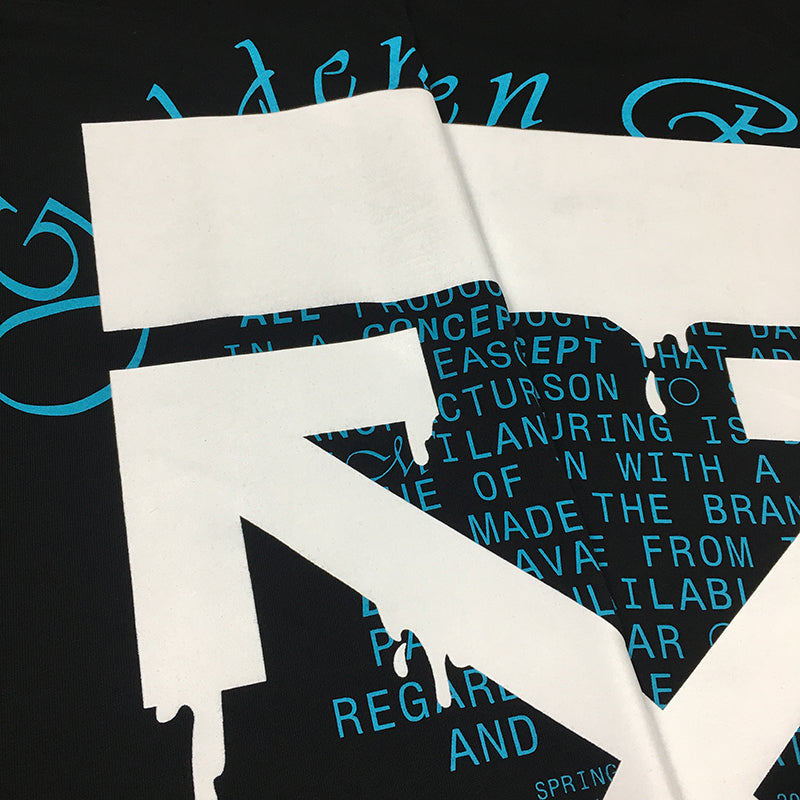 OFF WHITE 20SS Golden Ratio Arrow Graffiti T shirt Black