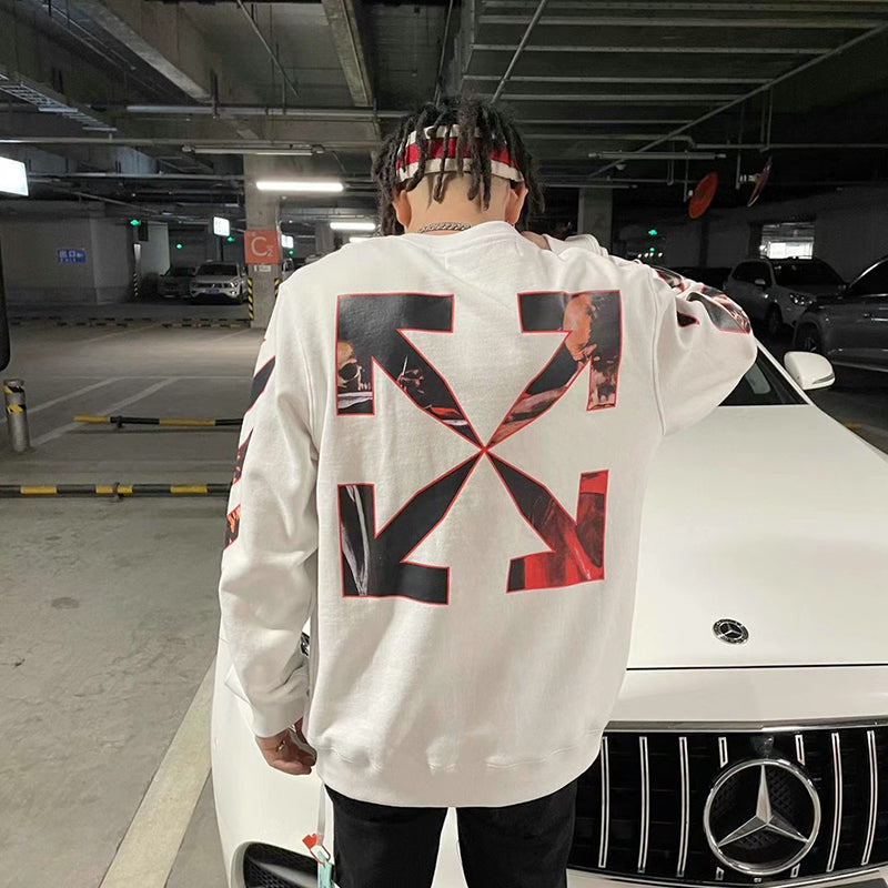 Off-White Caravaggio Diag Sleeve Hoodie - White