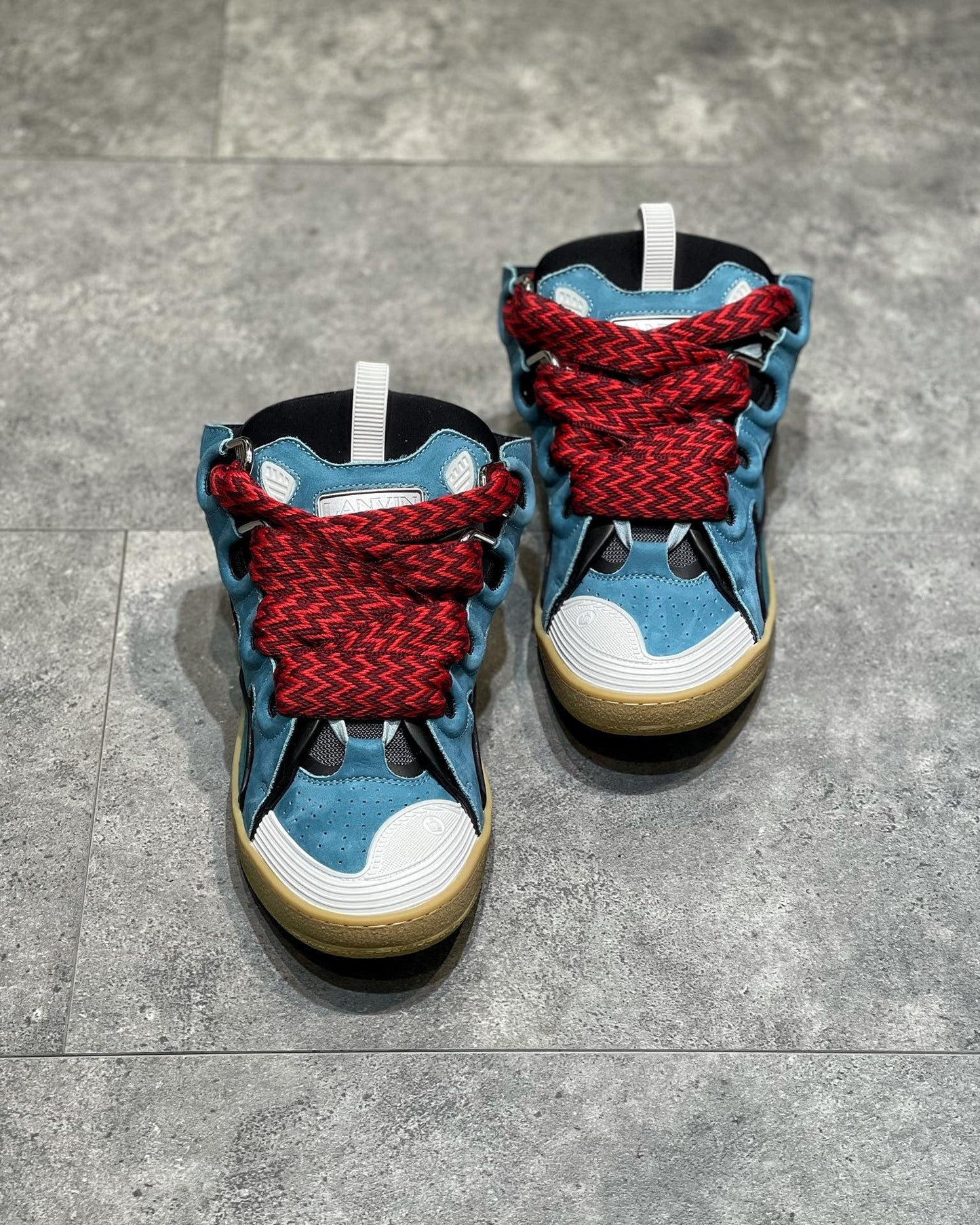 Lanvin Leather Curb Blue Grey