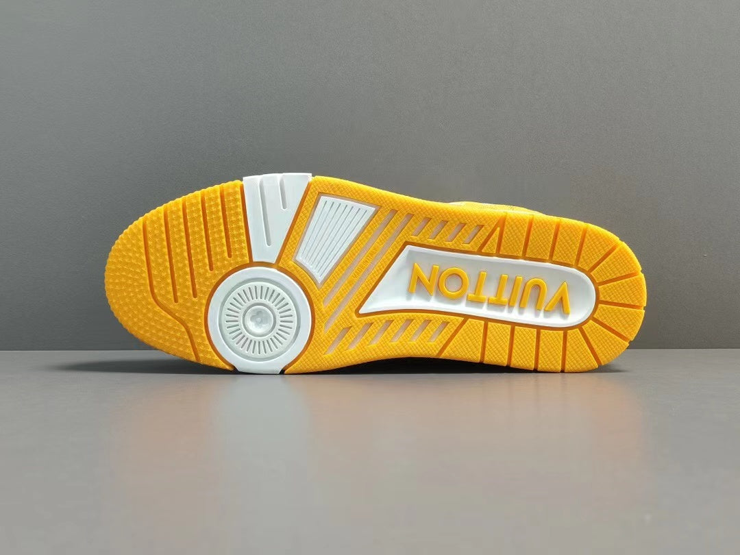 Louis Vuitton Trainer Yellow Monogram Denim White