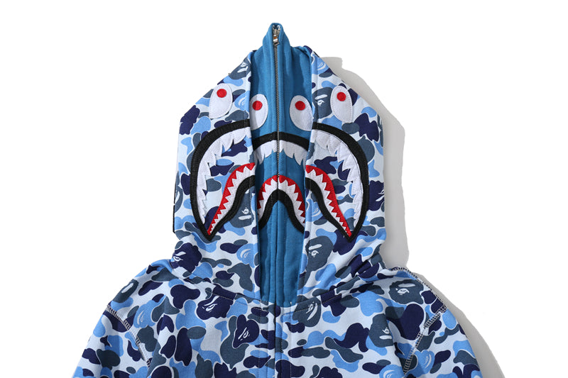 BAPE Color Camo Shark Wide Full Zip Double Hoodi