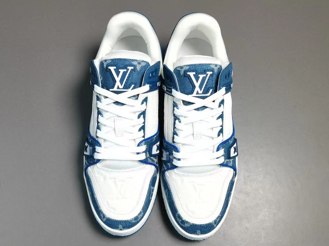 Louis Vuitton LV Trainer Monogram Denim White Blue