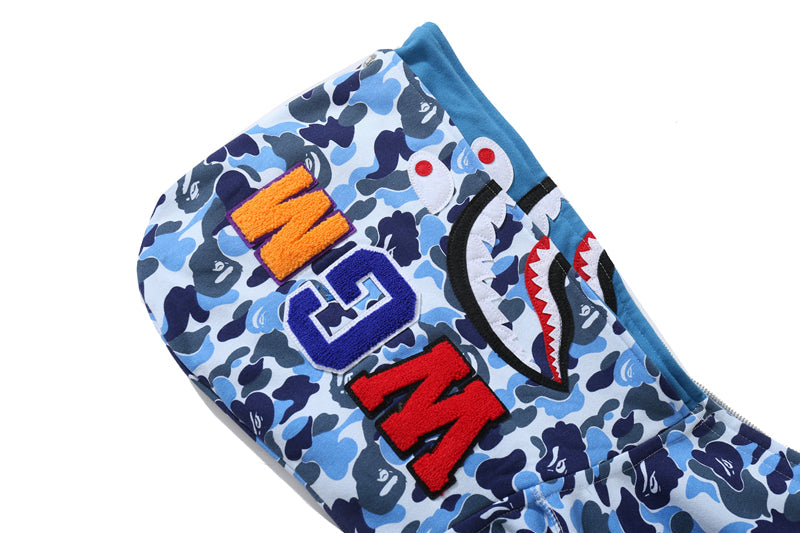 BAPE Color Camo Shark Wide Full Zip Double Hoodi