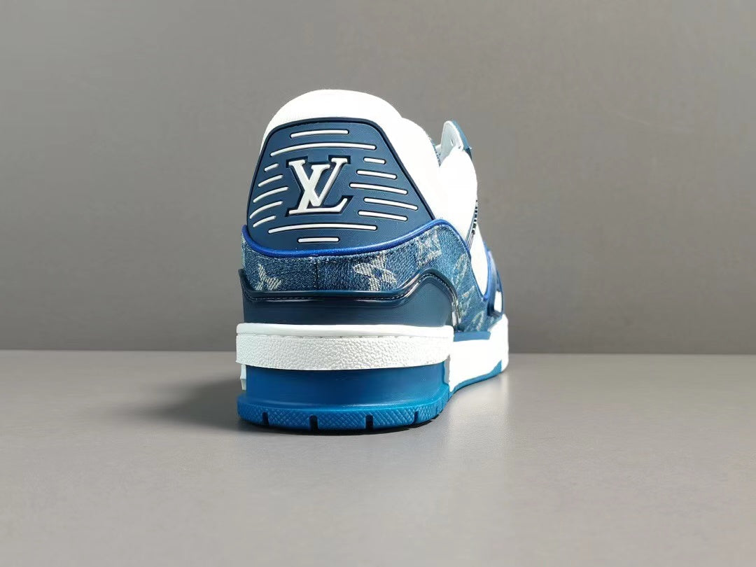Louis Vuitton LV Trainer Monogram Denim White Blue