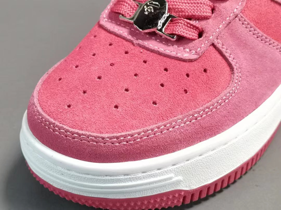 A Bathing Ape Bape Sta Low Pink suede