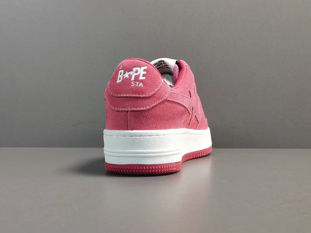 A Bathing Ape Bape Sta Low Pink suede