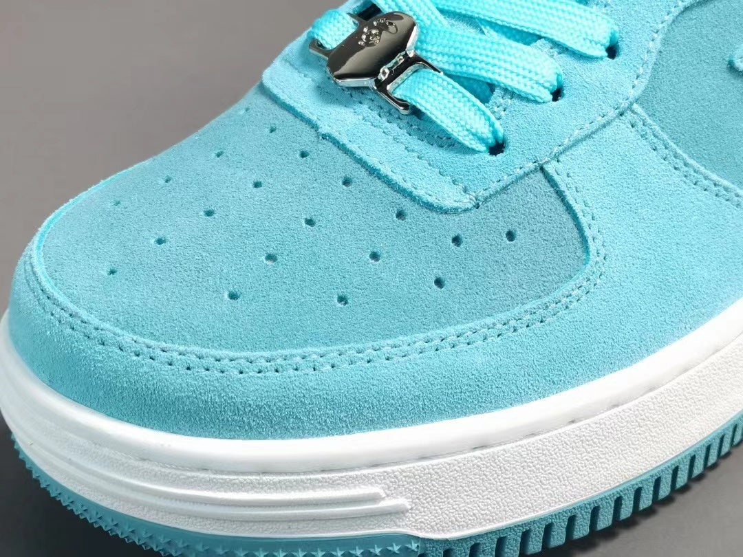 A Bathing Ape Bape Sta Low Blue suede