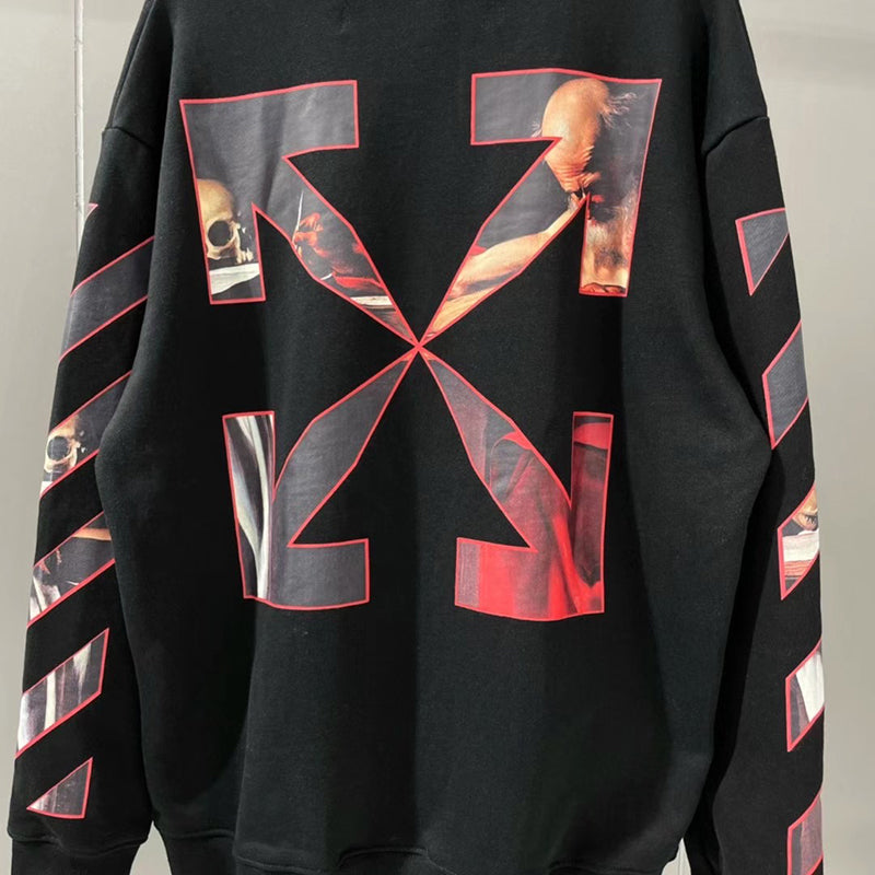 Off-White Caravaggio Diag Sleeve Hoodie - White