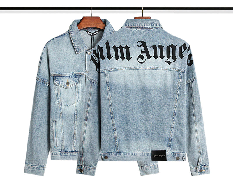 Palm Angels Logo Over Denim Jacket 'Blue/Black'