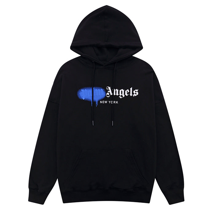 Palm Angels NY Sprayed Hoodie 'Black/Blue'