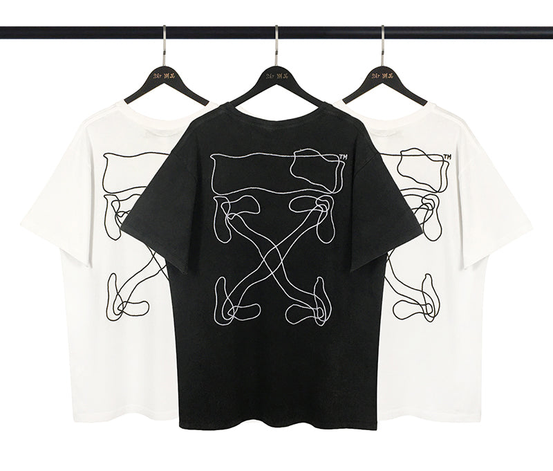 Off-White Oversized Abstract Arrows Embroidered T-shirt