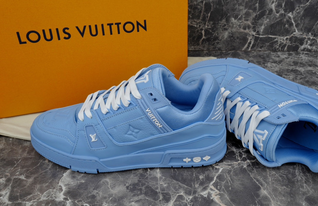 Louis Vuitton Trainer Blue Embossed Monogram