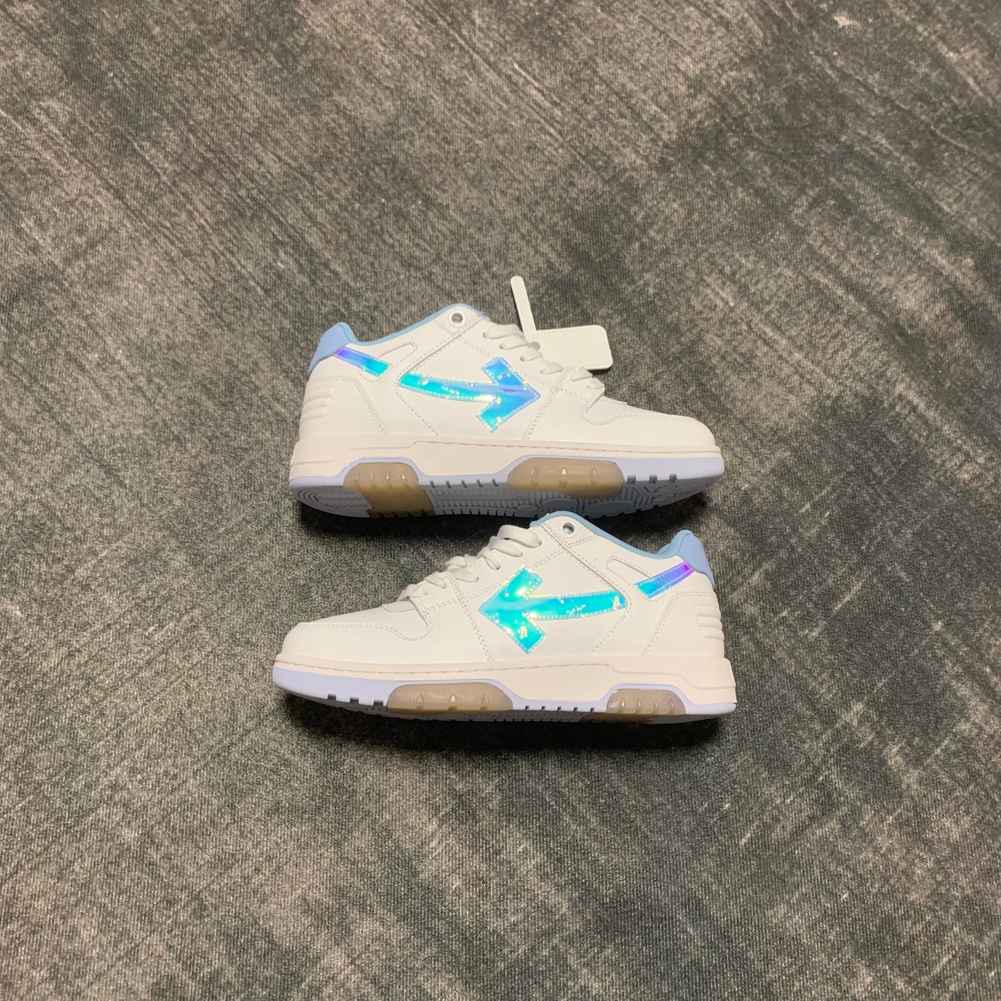 Off-White Out of Office 'White Iridescent' Leather Zip Tie