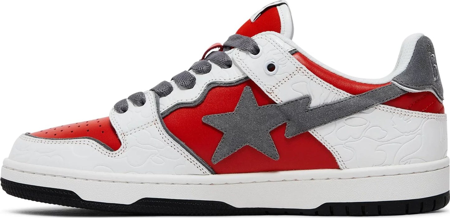 A Bathing Ape Bape SK8 Sta 'White Red'