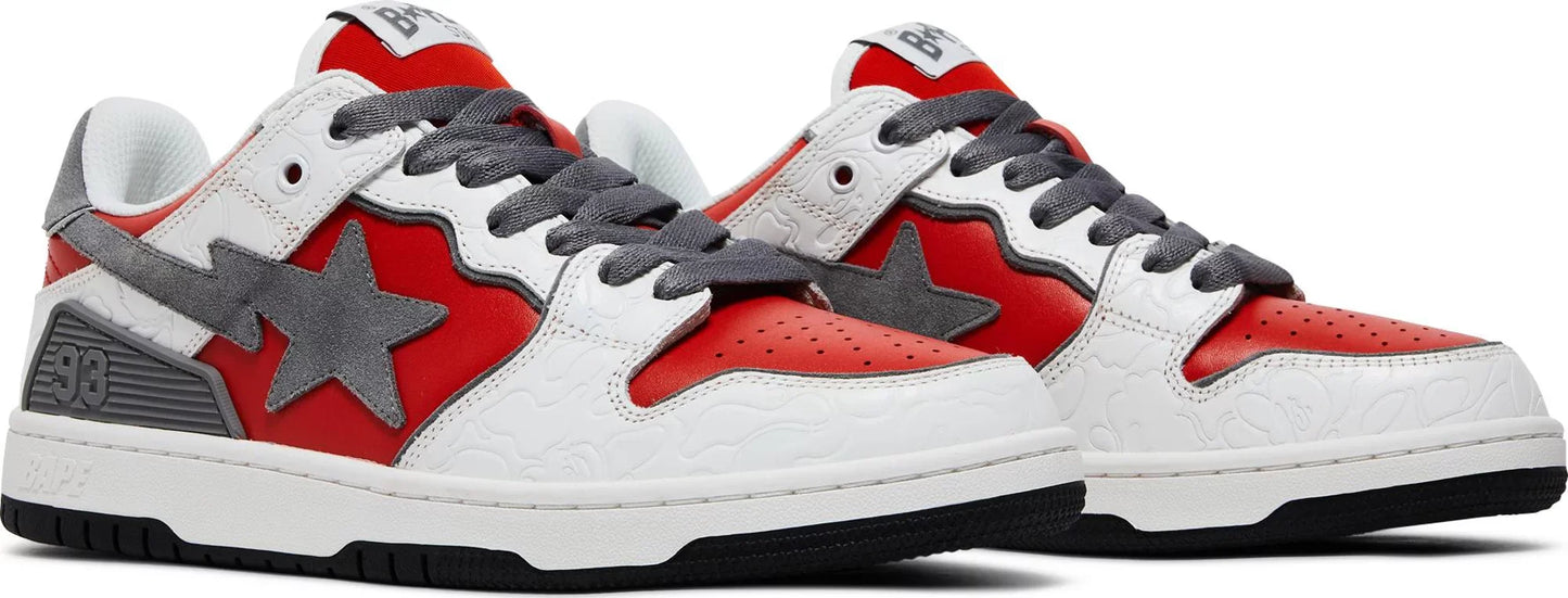 A Bathing Ape Bape SK8 Sta 'White Red'