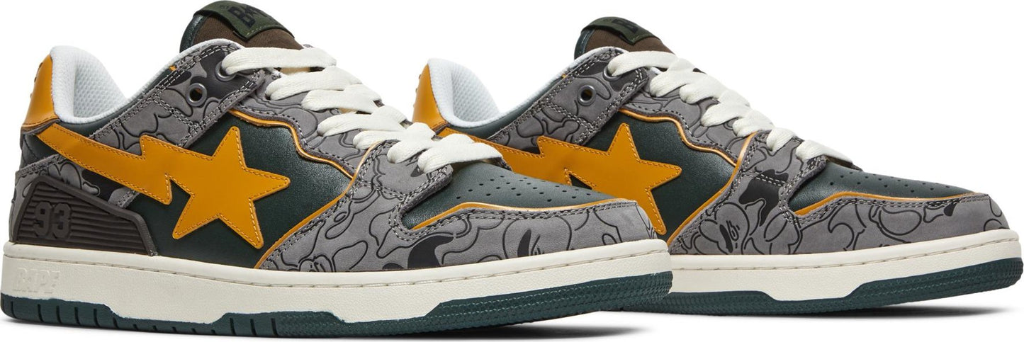 A Bathing Ape Bape SK8 Sta Grey Mustard Yellow