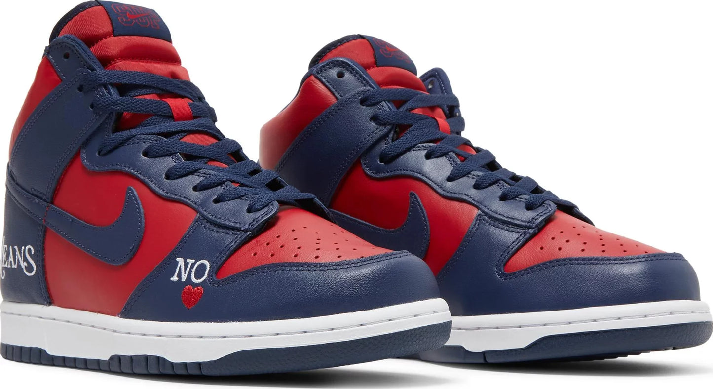 Supreme x Dunk High SB 'By Any Means - Red Navy'