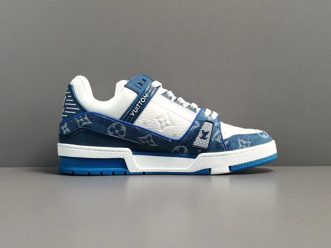 Louis Vuitton LV Trainer Monogram Denim White Blue
