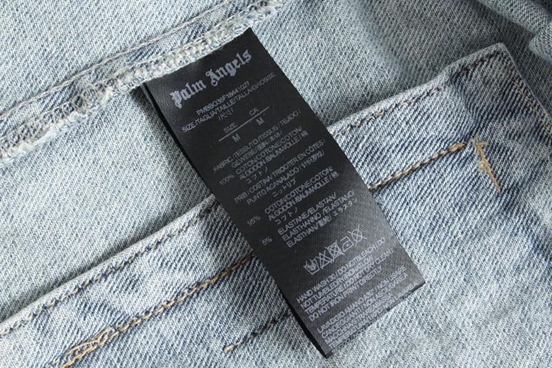 Palm Angels Logo Over Denim Jacket 'Blue/Black'