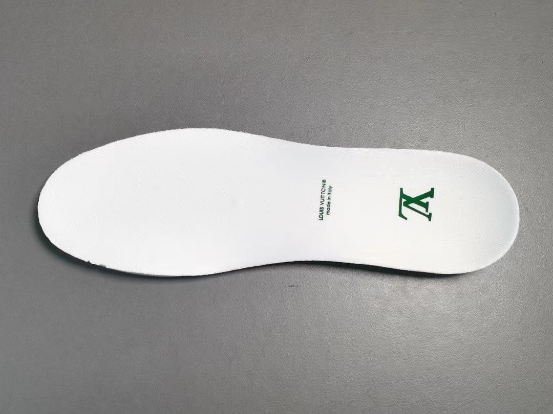Louis Vuitton Trainer Green Monogram Denim White