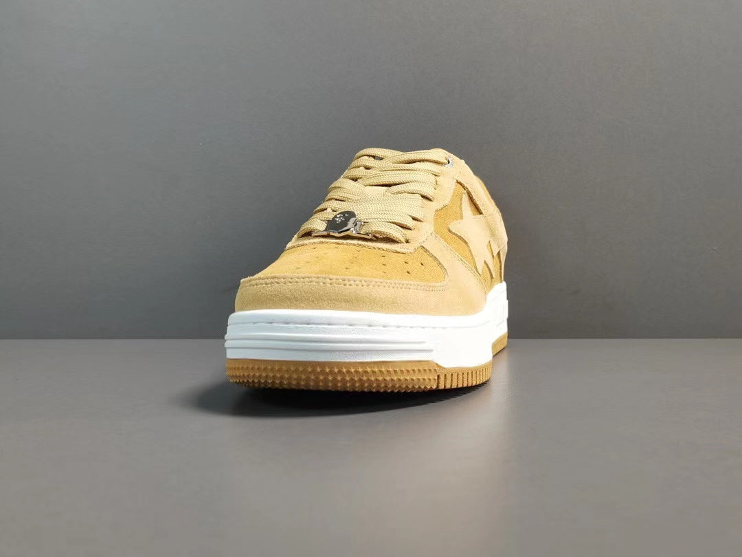 A Bathing Ape Bape Sta Low Beige suede