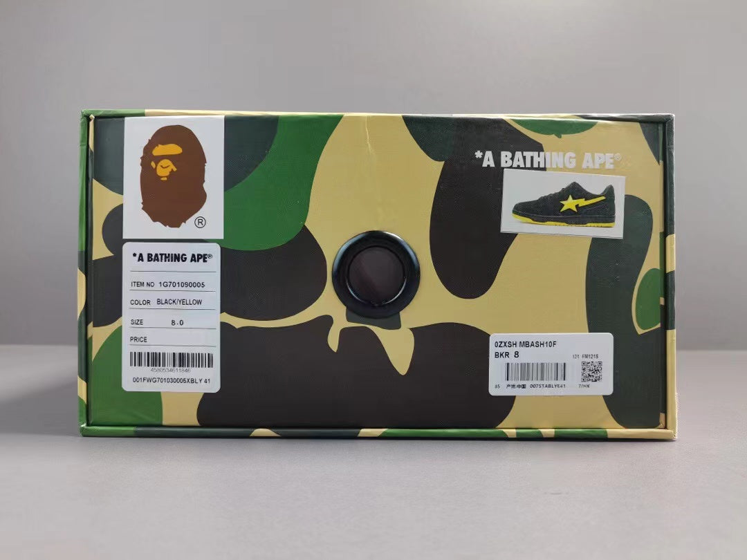 A Bathing Ape Sk8 Sta Black Electric Yellow