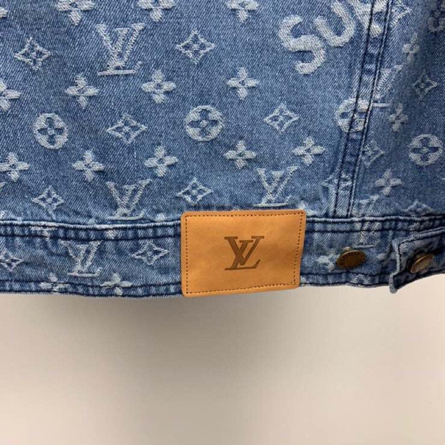 Supreme x Louis Vuitton Jacquard Denim Trucker Jacket Blue
