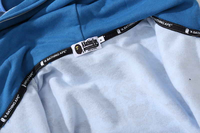BAPE Color Camo Shark Wide Full Zip Double Hoodi