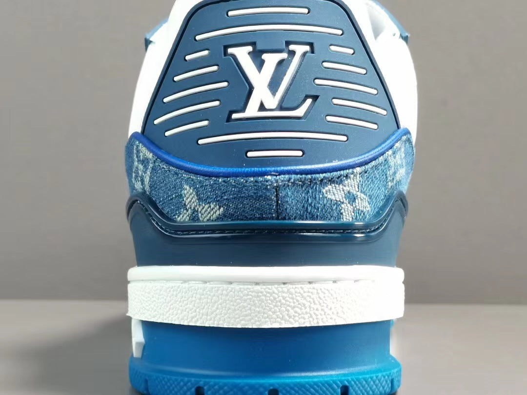 Louis Vuitton LV Trainer Monogram Denim White Blue