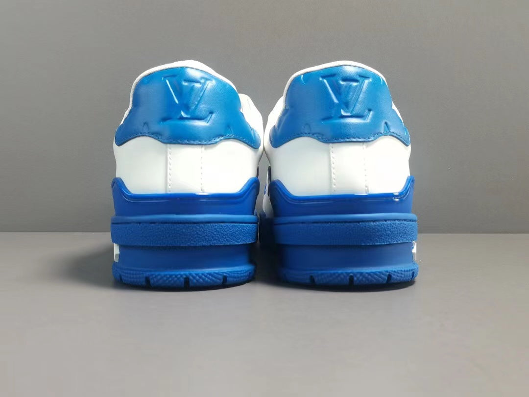 Louis Vuitton Trainer White Blue Signature