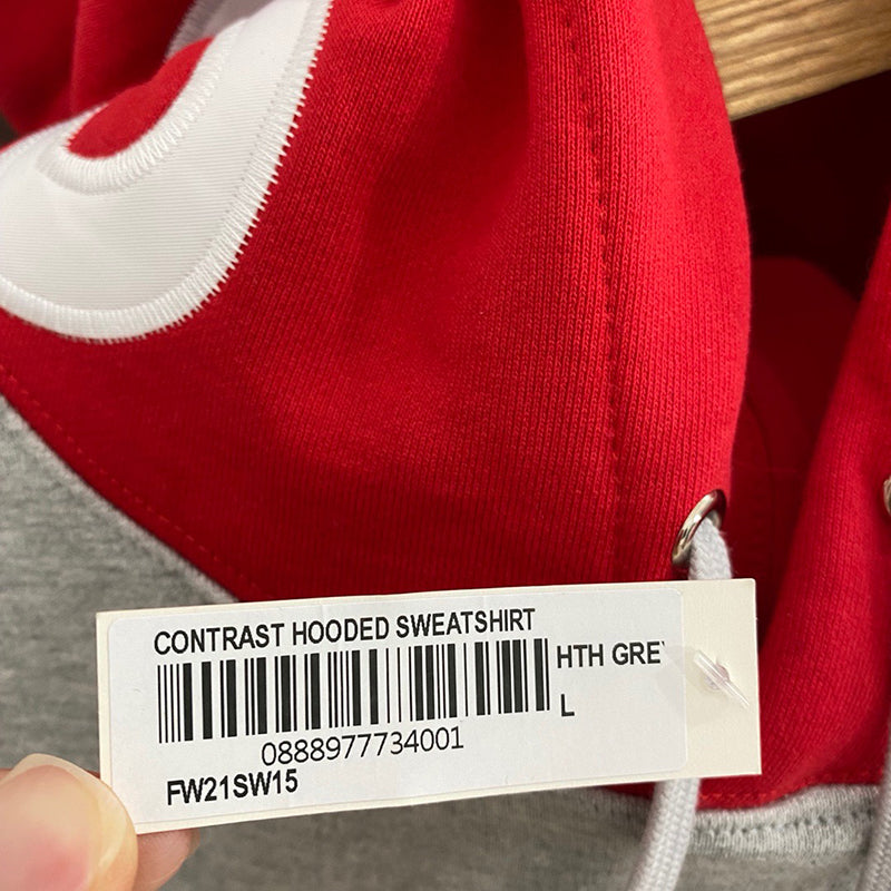 Supreme Contrast Hooded Sweatshirt Heather Grey