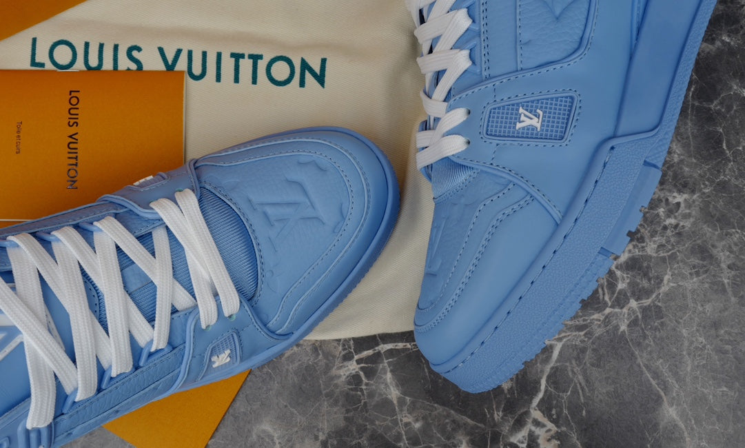 Louis Vuitton Trainer Blue Embossed Monogram