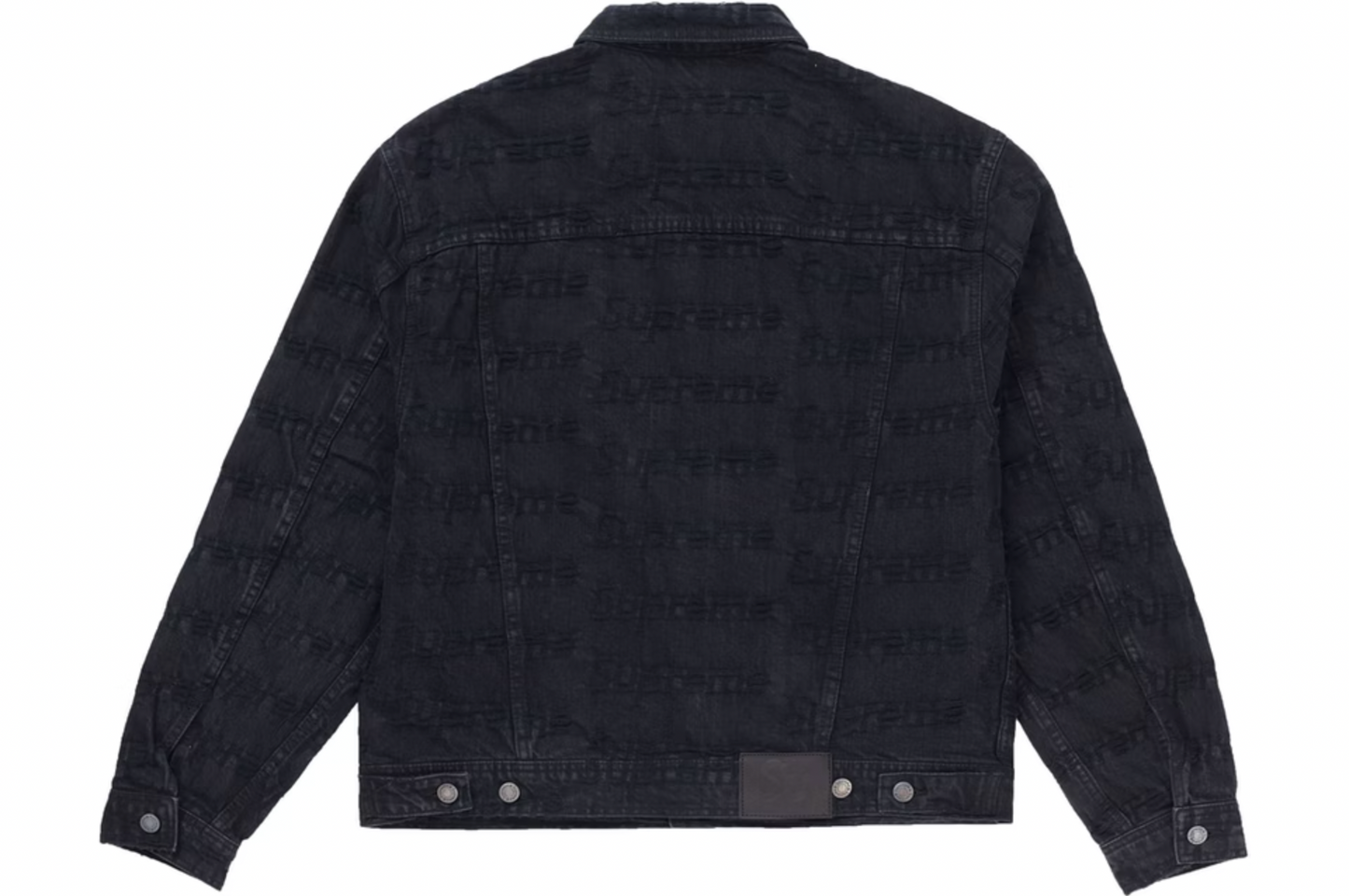 Supreme Frayed Logos Denim Trucker Jacket Black