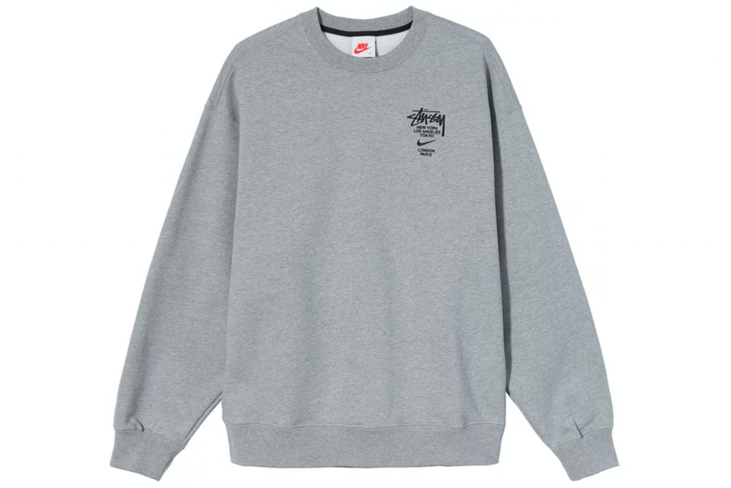 Nike x Stussy International Crewneck Sweatshirt Heather Grey