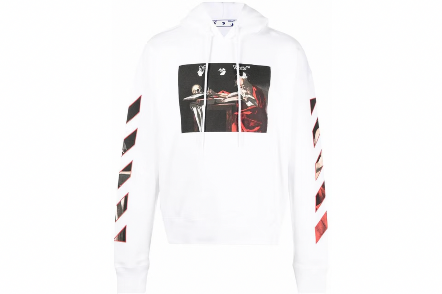 Off-White Caravaggio Diag Sleeve Hoodie - White