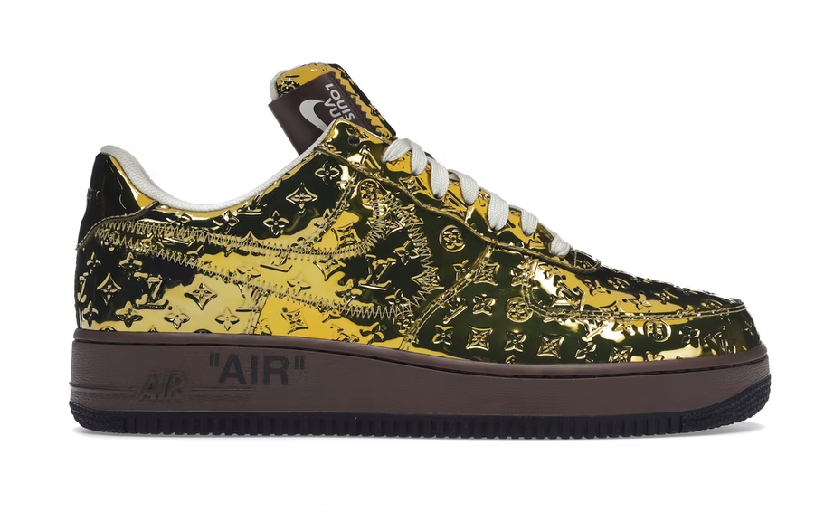 Louis Vuitton Nike Air Force 1 Low By Virgil Abloh Metallic Gold