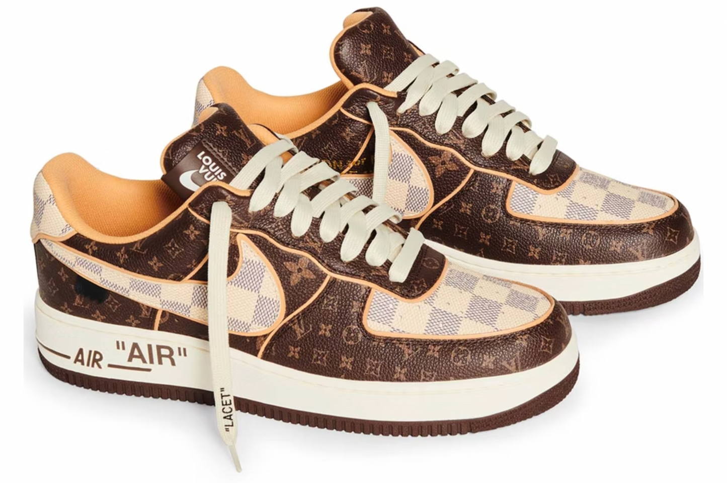 Nike Air Force 1 Low Louis Vuitton Monogram Brown Damier Azur (No Suitcase)