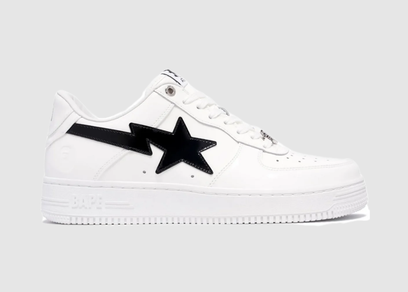 A Bathing Ape Bape Sta #2 White Patent