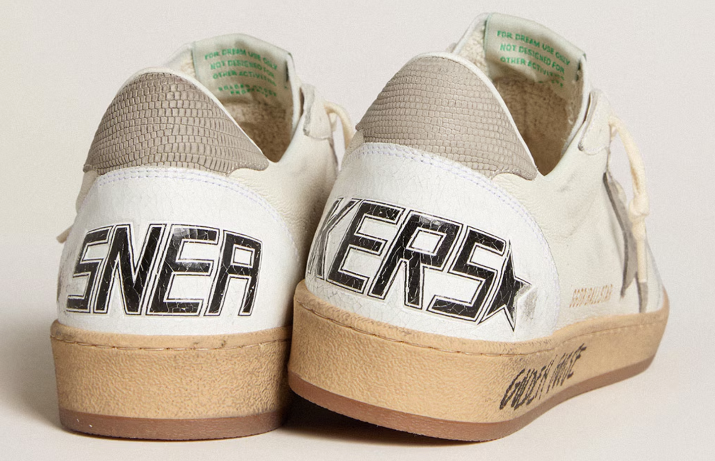 Golden Goose Ball Star in nappa leather with gray nubuck star and heel tab